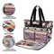 Embroidery Project Bag, Embroidery Kits Storage Bag with Multiple Pockets for Embroidery Hoops (Up to 11.2"), Embroidery Floss or Other Embroidery Supplies, Black Peony (Bag Only)